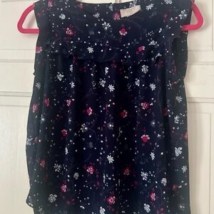 LOFT Navy Floral Women's Top